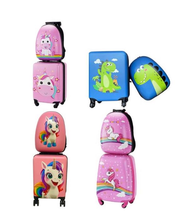 Set troler (bagaj de mana) & rucsac pentru copii fete/baieti