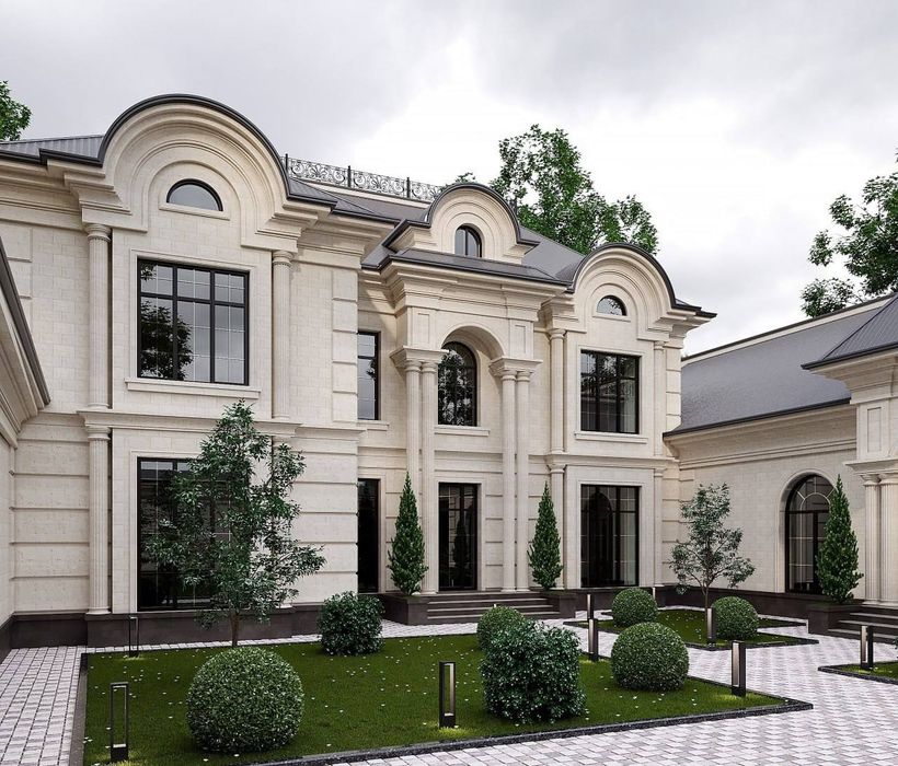 Фасадные работы натуральный травертин и мрамора гранита под ключ