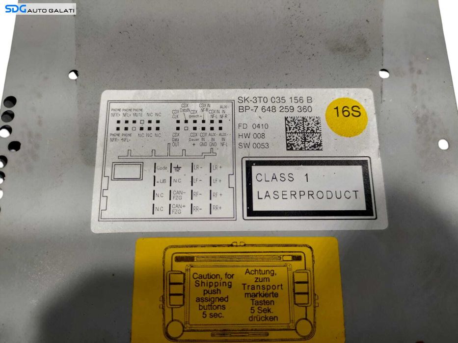 Navigatie Radio CD Player MID EU Skoda Superb 2 2008 - 2013 Cod 3T0035156B 7648259360 [L5142]