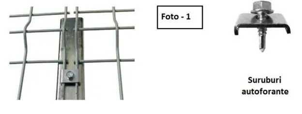 colier clema brida zincata sistem de fixare panou gard plasa bordurata