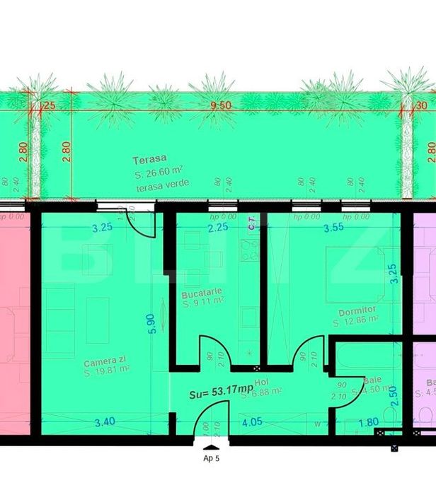 ​Titlu: Apartament 2 Camere Decomandat | Terasa 27 mp | Zona Aradulu