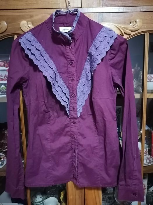 Cămașă mov cu broderie, mărimea S-M