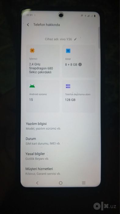 Телефон Vivo y 36 , продается срочно