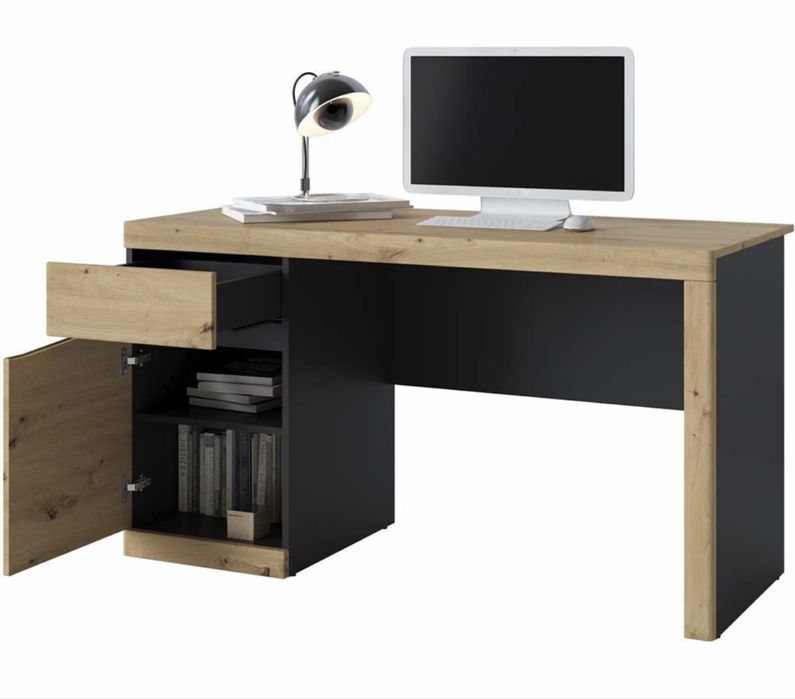 Стилно бюро с чекмеджета – чисто ново (Moemax)