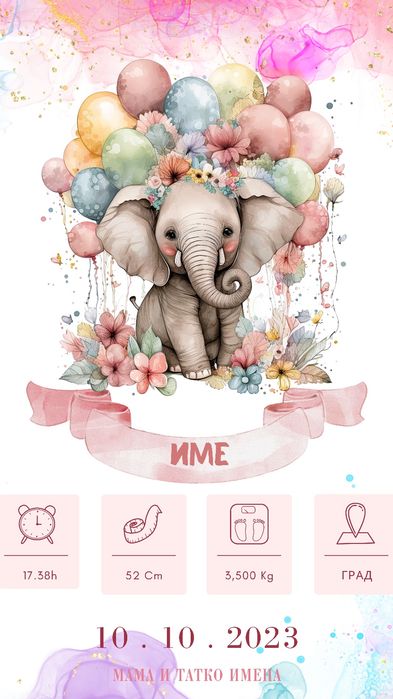 Бебешка визитка и семейни визитки