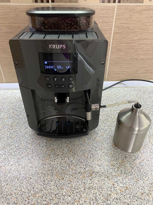 Espressor Krups LCD automat cafea boabe + sistem de lapte