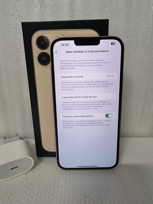 13 Pro Max Silver  condiții impecabile  iphone