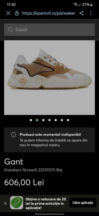 Adidași piele Gant Nicewill mărimea 37