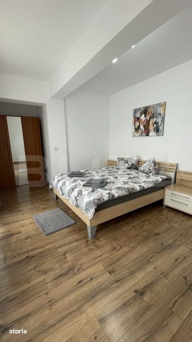 Apartament bloc nou, 72 mp, 2 dormitoare si living, parter, zona Nord
