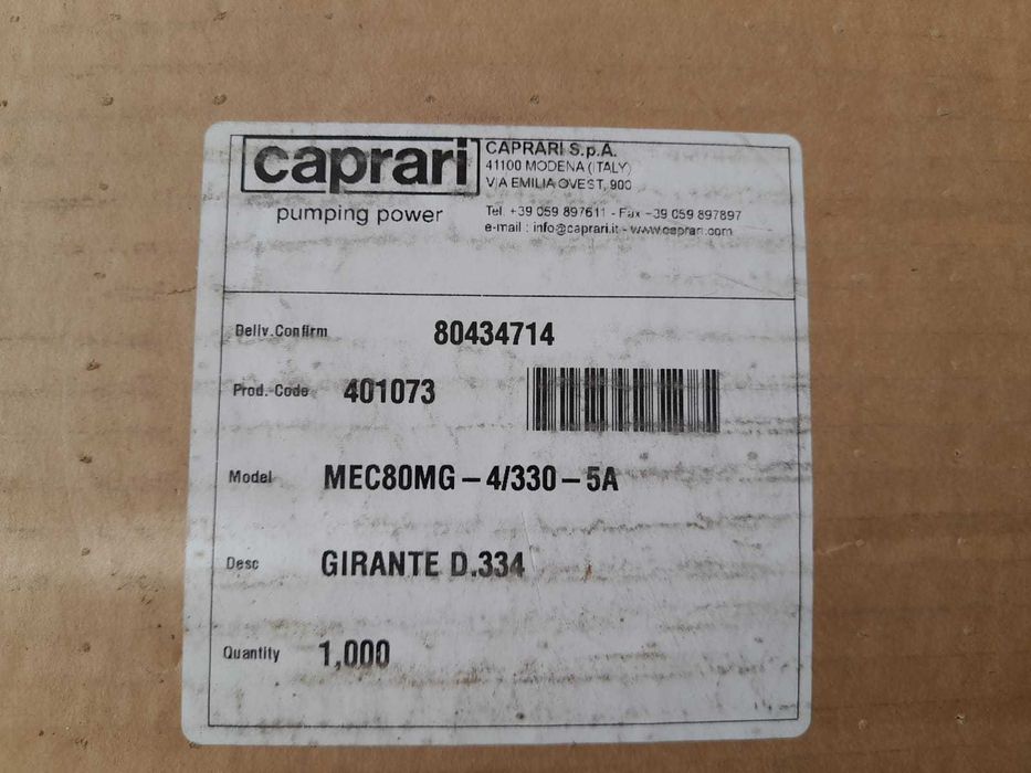 Turbina pompa irigatii Caprari Mec MG80 / MR80 - Noua , originala