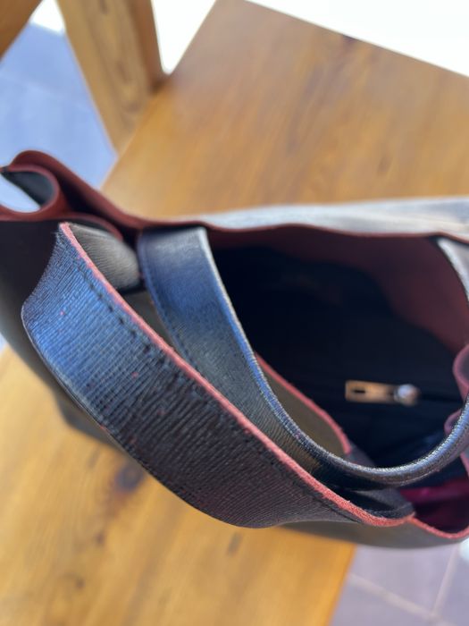 Чанта естествен велур и кожа Furla