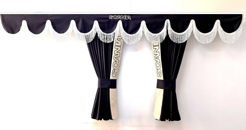 Пердета за камиони SCANIA с кожена лента и кукички тип холандско чело