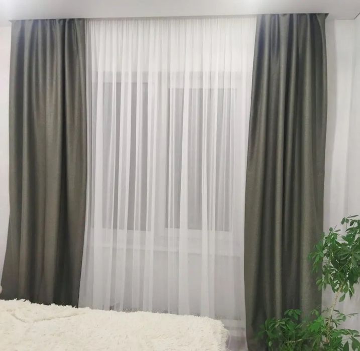Шторы рогожка блэкаут светонепроницаемые 270см