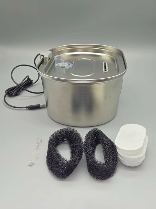 Хипоалергенен! Неръждаем фонтан за вода за домашни любимци 3.2L!Нов!