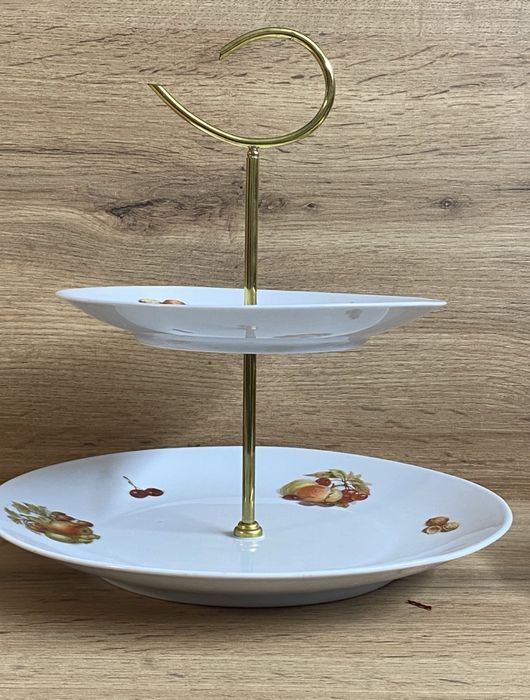 Немска порцеланова фруктиера за две нива