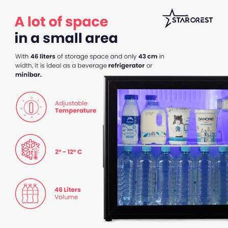 Нова  малка мини бар хладилна витрина Starcrest 46 л