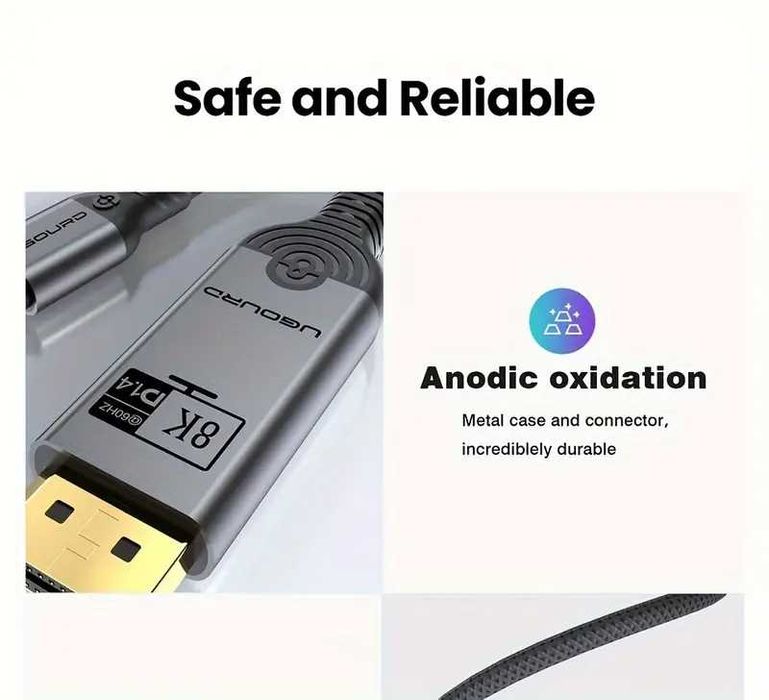 Кабел комбиниран UGOURD USB-C до DP 1.4A за телевизор 8K/60Hz,4K/240Hz