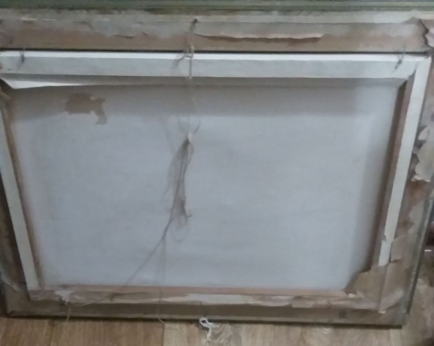 Картина70×55 Рассвет в деревне СССР б/у на полотне лежит без надобност