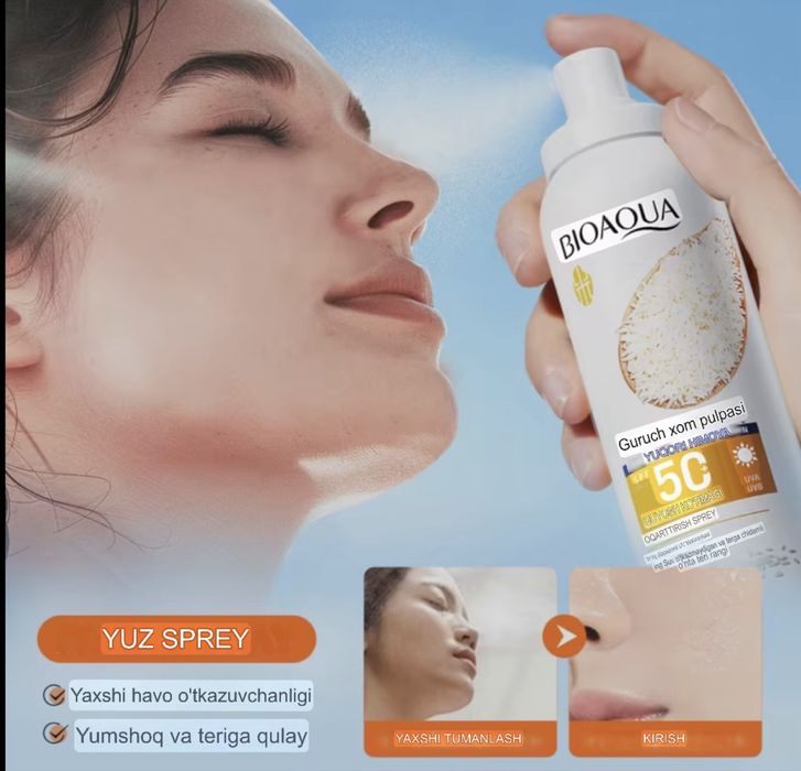 SPF 50+ PA+++ Quyoshdan himoya qiluvchi krem-sprey 150 ml yuz va tana