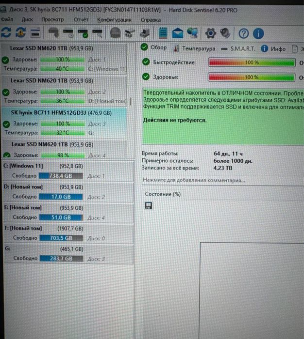 M.2 Nvme 512Gb 100%