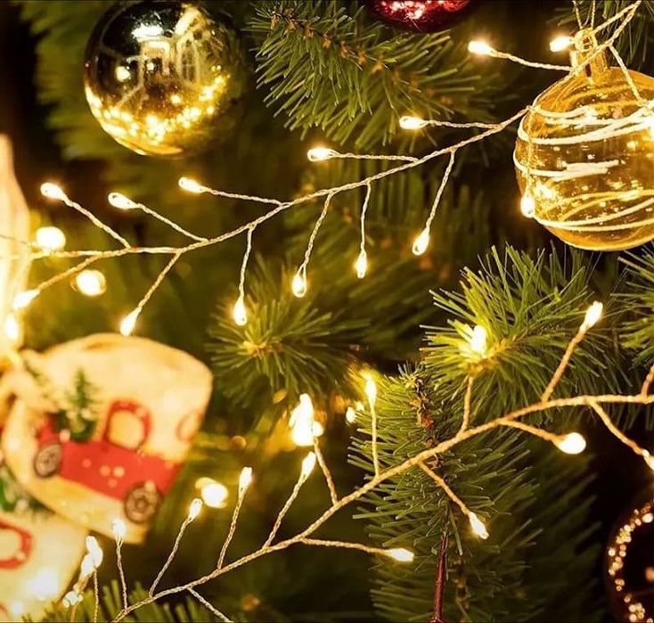 Хвойная Лапа Гирлянда Занавес  Штора