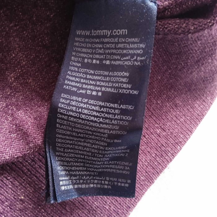 КАТО НОВ TOMMY HILFIGER XL V-Neck Premium Cotton Knit Jumper пуловер