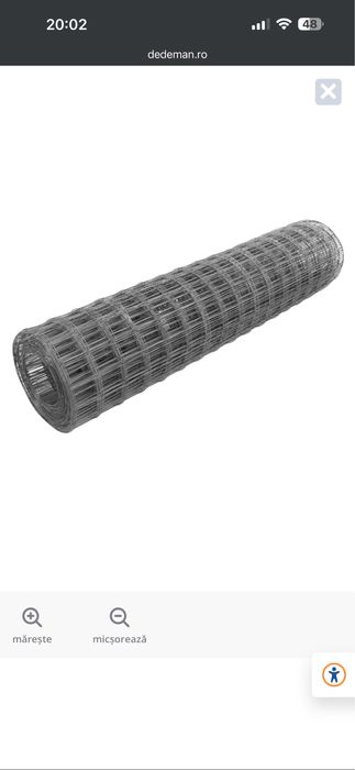 Plasa de gard zincata sudata.2x20 m