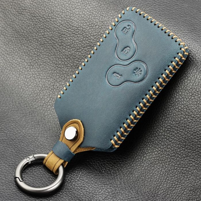 Калъф от естествена кожа за ключ Renault Captur Clio Megane Koleos