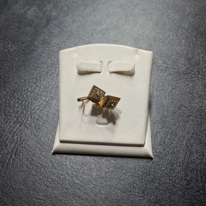 Серги ромбик с Бриллиантами Россия