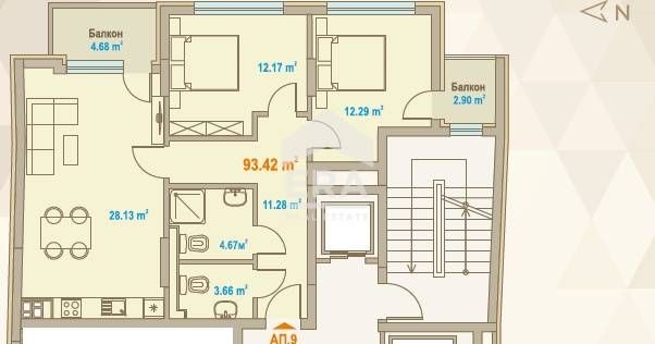 Продава се Тристаен апартамент в София, Зона Б-19 - 129 кв.м за 1316 €/кв.м - Снимка #1