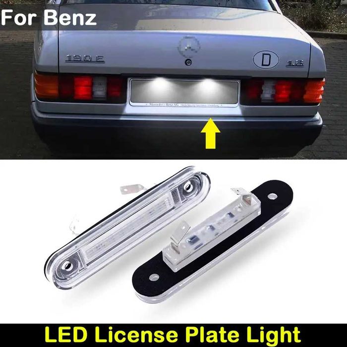 LED плафони заден номер Mercedes W124 W201 W202 Canbus Супер ярки !