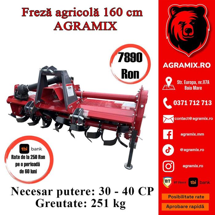 Freza agricola marca AGRAMIX 1.6 M nou Agramix