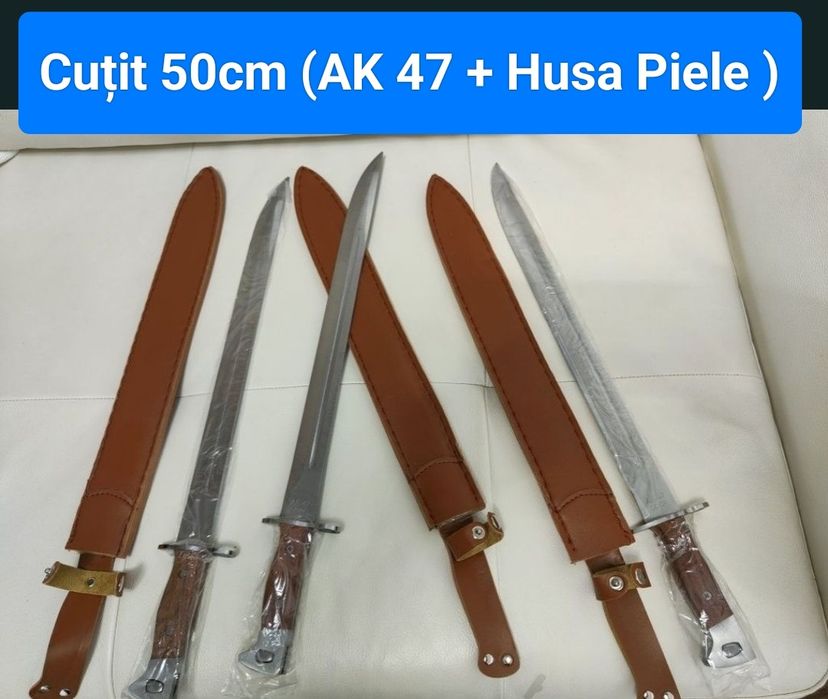 Maceta 50cm , Baioneta + Teaca Piele Cuțit Ak47