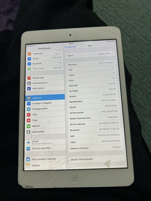 İpad 2 13 gb 9.3.6 version