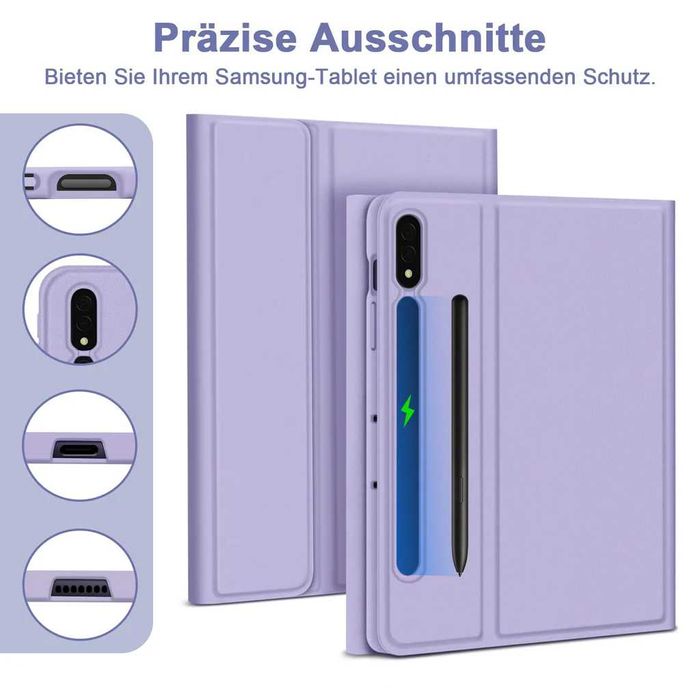 Husă tastatură iluminată Samsung Galaxy Tab S9 Plus 12.4 2023,QWERTZ