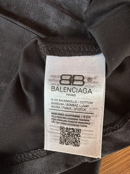 Мъжка,памучна,черна тениска Balenciaga със сиво