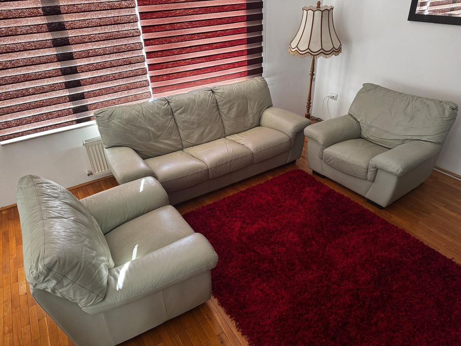 Set Canapea si fotolii piele naturala