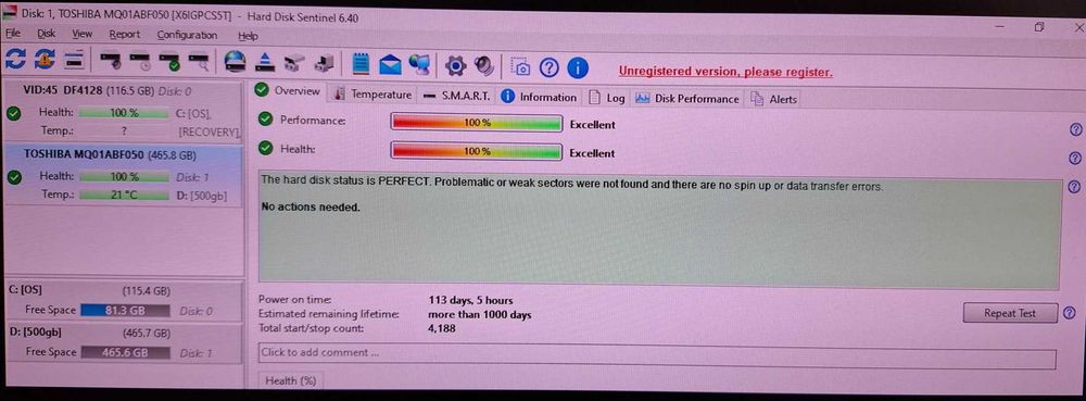 HDD laptop Toshiba 500GB