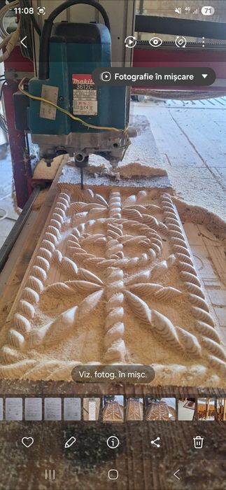 CNC lemn 2500 x 1300 mm, masă mare, ideal pentru cruci, panouri, fronturi, modelaj