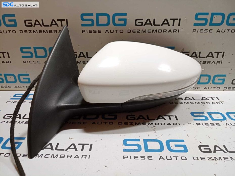Oglinda Stanga Electrica FARA Pliere Rabatare cu Lumina Ambientala Volkswagen Passat CC 2008 - 2012 Culoare Alb LB9A Cod 3C8857933A [M7670]