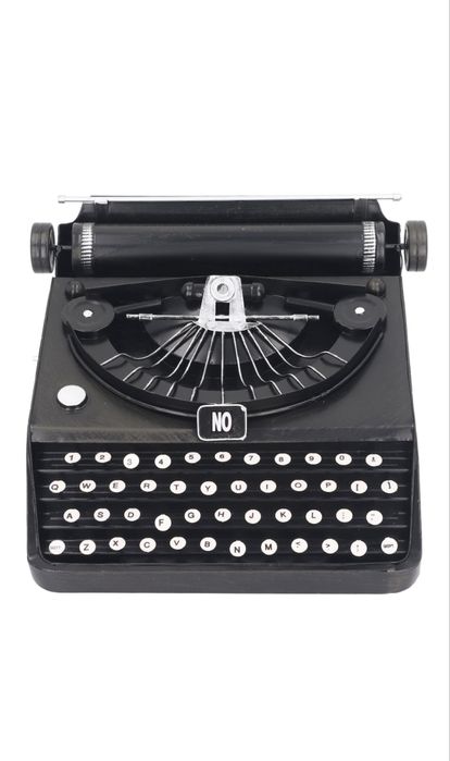 Masina de scris decorativa vintage Fokelyi fier negru