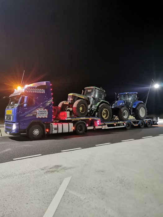 Trailer transport utilaje grele, agabaritice combina,excavatoare, buldoexcavatoare etc