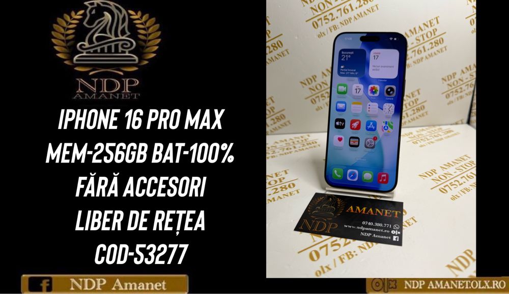 NDP Amanet Braila Iphone 16 Pro Max (53277)