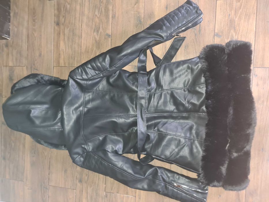 Зимно кожено яке с пух