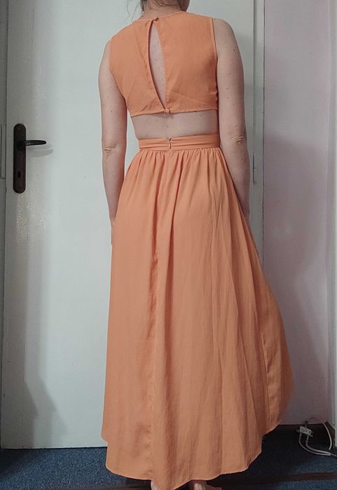 Оранжева рокля / Цикламена къса рокля/ Дънкова рокля / Рокля от лиосел