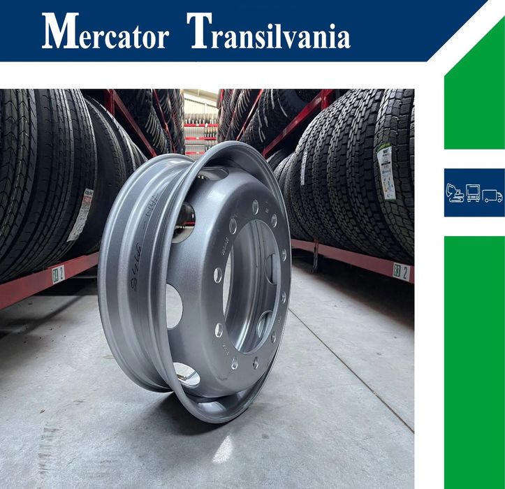 Janta NOUA  Otel 8.25X22.5 Akojant 10 prezoane, 105 mm intre prezoane, fiu 280 mm, flansa laterala Valva exterioara Toate Pozitiile