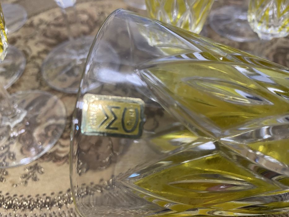 Немски кристални чаши цветно стъкло