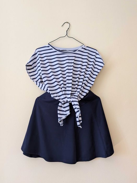 Тениска ZARA Crop top с връзки + пола Terranova