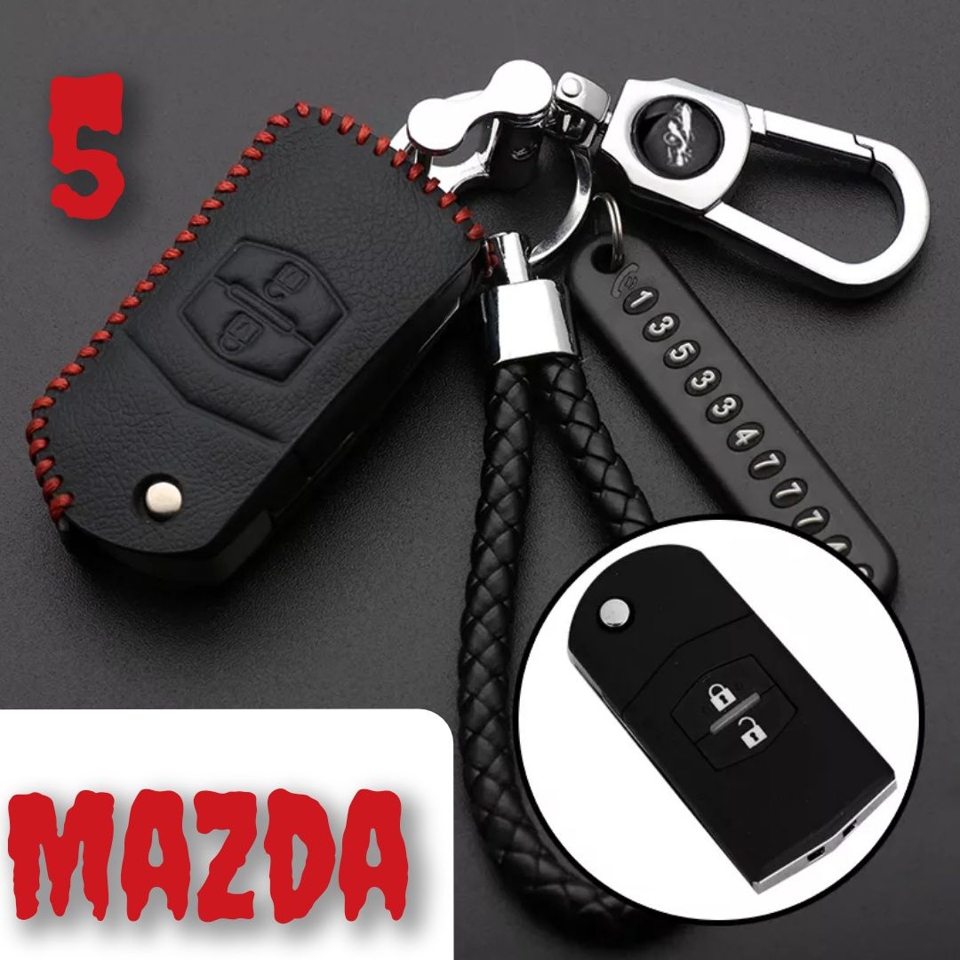 Кожен калъф за ключ Mazda 2 3 6 CX-5 CX-3 CX-4 CX-7 CX-9 AXELA гр ...