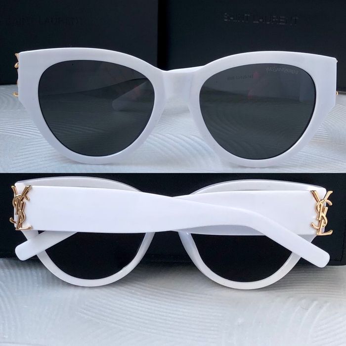 Бели дамски слънчеви очила котка